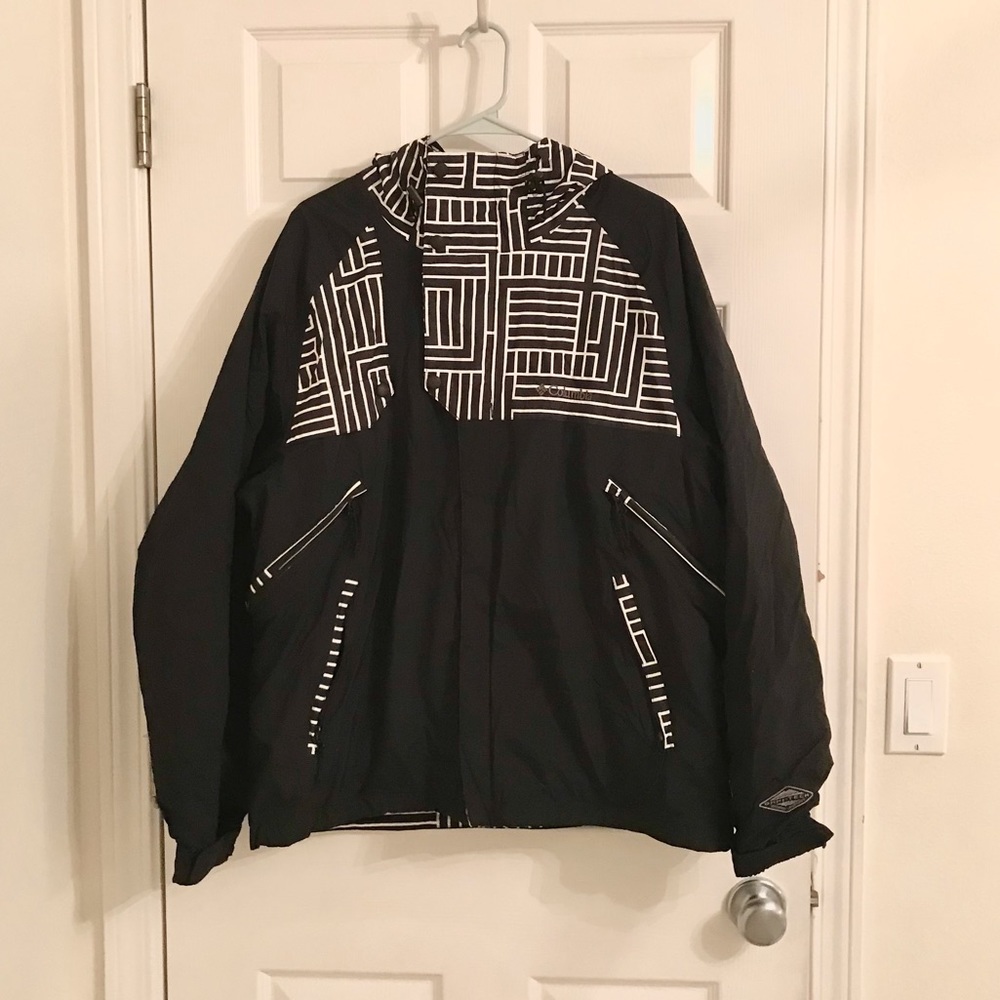 Columbia men’s black ski coat shell hooded